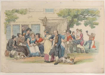 Placa 6: A porta da cervejaria, de World in Miniature, 1816., 1816.