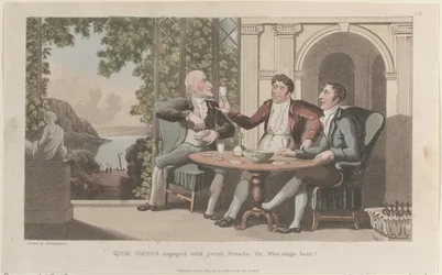 Quae Genus Engaged with Jovial Friends, Or-Who Sing Best, from The History of..., 1 de janeiro de 1822.