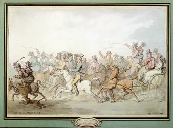 Retorno de Epsom Races, 1823 (caneta, wc e lápis sobre papel)