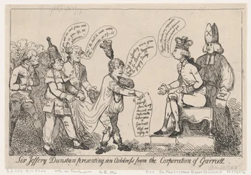 Sir Jeffery Dunstan a apresentar uma mensagem da Corporação de Garratt
