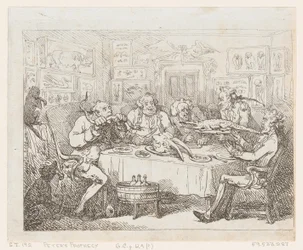 Sir Joseph Banks prestes a comer um jacaré 