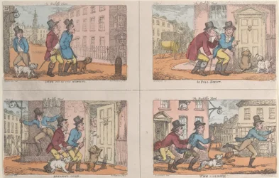 A caça do oficial de justiça: saindo de manhã, em pleno cheiro, quebrando a capa e The Pursu ..., 1809.