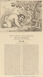 O famoso carregador de carvão negro, Black Charley, olhando para a boca da maravilhosa mina de carvão