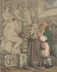 O Escultor [Preparações para a Academia, Velho Joseph Nollekens e sua Vênus], c. 1800., c. 1800