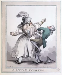 Tighten More - Impressões de Rowlandson, em "The corset in art and morals from the 13th to the 20th century" de F. Libron e H. Clouzot