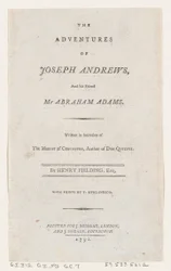 Página de rosto: As aventuras de Joseph Andrews e seu amigo Sr. Abraham Adams, 1792., 1792.