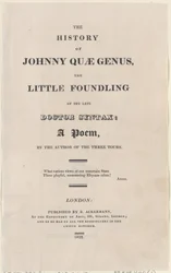 Página de rosto, de The History of Johnny Quae Genus, The Little Foundling of the Late Doctor..., 1822.