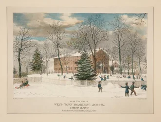 West-Town Boarding School (vista sudeste), Chester Co., Pa.