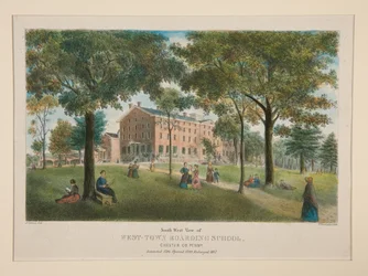 West-Town Boarding School (vista sudoeste), Chester County, Penn.
