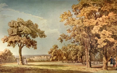 Castelo de Windsor do grande parque perto do fim da caminhada longa, 1740-1798, 1934.
