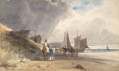 Figuras em uma praia, norte da França, 1830.