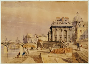O Instituto e a Pont des Arts, Paris, 1828