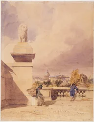 A Pont de la Concorde e a Câmara dos Deputados, vista da esplanada das Tulherias