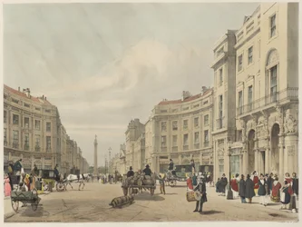 Londres como é: Regent Street, olhando para a coluna do duque de York