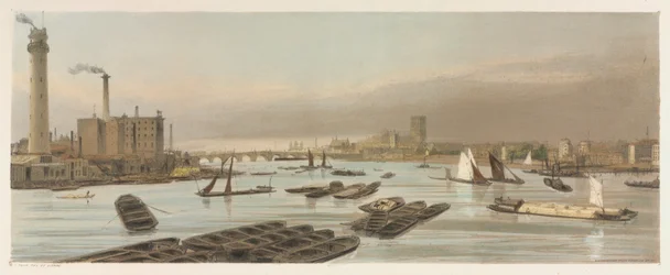 Londres como está: Westminster, da Waterloo Bridge, 1842.