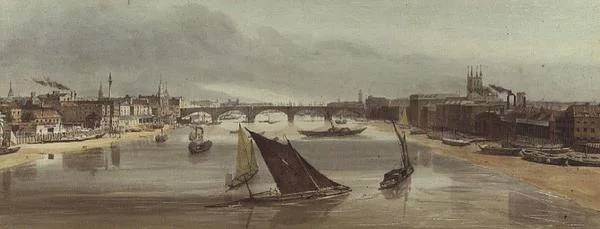 Ponte de Londres de Southwark Bridge (Monumento à esquerda)