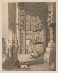 Arquitetura pitoresca em Paris, Gante, Antuérpia, Ruão, etc.: South Porch of Chartres Cathedral,,