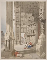 Arquitetura pitoresca em Paris, Ghent, Antuérpia, Rouen: South Porch of Chartres Cathedral, Chartres, França