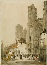 Arquitetura pitoresca em Paris, Ghent, Antuérpia, Touen, etc.