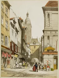 Arquitetura pitoresca em Paris, Ghent, Antuérpia, Touen, etc.