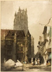 Arquitetura pitoresca em Paris, Ghent, Antuérpia, Touen, etc.