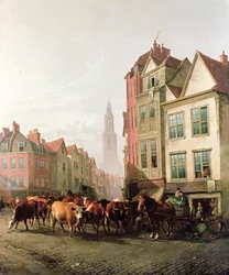 O mercado velho de Smithfield, 1887