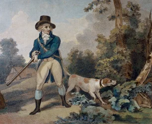 Caça à lebre, gravura de Thomas Simpson (1765-1801)