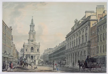 The Strand com Somerset House e St. Mary le Strand, 1781 (água)