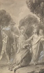 Uma das Seis Ilustrações para "As Aventuras de Telemachus filho de Ulisses" de Fenelon