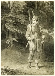 Caça de Robinson Crusoe da vida e estranhas aventuras surpreendentes de Robinson Crusoé, ou York, Mariner de Daniel Defoe