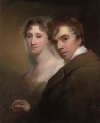 Auto-retrato do artista pintando sua esposa (Sarah Annis Sully)