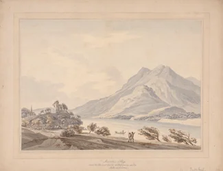 Monte de Rigi e o Antigo Castelo de Hapsbourg no Lago de Lucerna