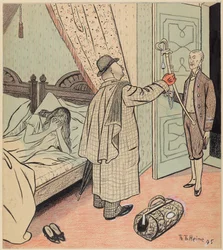 O regresso do reservista; Simplicissimus I/32, 1896
