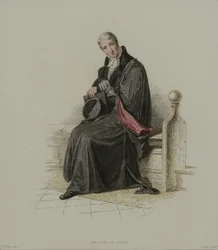 Master of Arts, gravado por J. Agar, publicado em "História de Oxford" de R. Ackermann, 1814 (gravura à mão colorida)