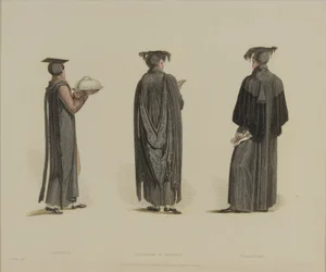Servitor, Bacharel em Divindade, Colecionador, gravado por J. Agar, publicado em "História de Oxford" de R. Ackermann, 1814 (gravura colorida à mão)