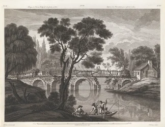 Desenho de uma ponte ruinosa para o Jardim de Sion