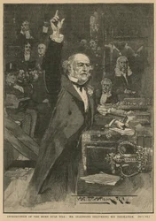 Introdução do Projeto de Lei Principal - Sr. Gladstone entregando sua peroração