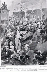 Sir Robert Peel na casa, 1846, ilustração da "Hutchinson&39;s Story ofthe British Nation", c.1923