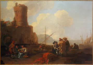 Porto com ruína da torre