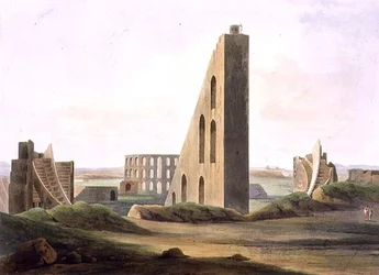 O Observatório em Delhi, placa XX da Parte 3 de "Cenário Oriental", pub. 1808 (aquatint)