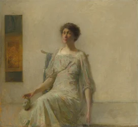 Senhora com uma máscara