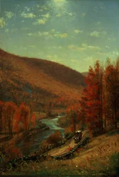 Uma estrada através de Belvedere, Vermont