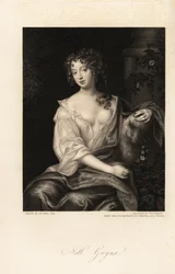 Nell Gwyn, actriz de Restauração, amante do Conde de Rochester, amante de longa data do Rei Carlos II de Inglaterra