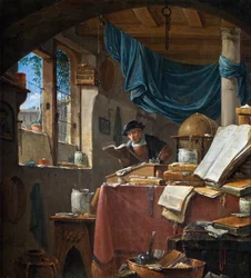 Um estudioso em seu Estudo (óleo sobre tela)