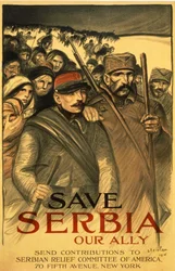 Save Serbia our Ally, Envie contribuições para o Serbian Relief Committee of America, pub. França, 1916
