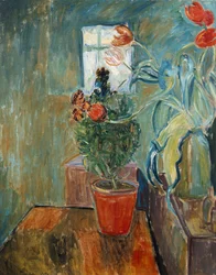 Flor de parede e tulipas