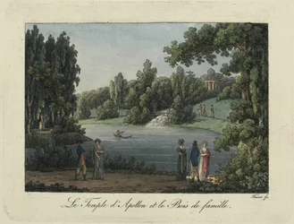 O Templo de Apolo e Cascata no parque Pavlovsk, 1810.
