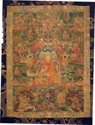 Terceiro Panchen Lama Losan Penden Yeshe (guache sobre pano)