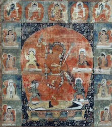Cultura tibetana : Samvara Mandala (Detalhe). Thangka