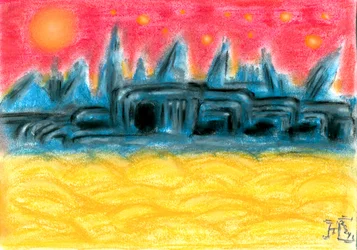Pôr-do-sol na Cidade Alienígena